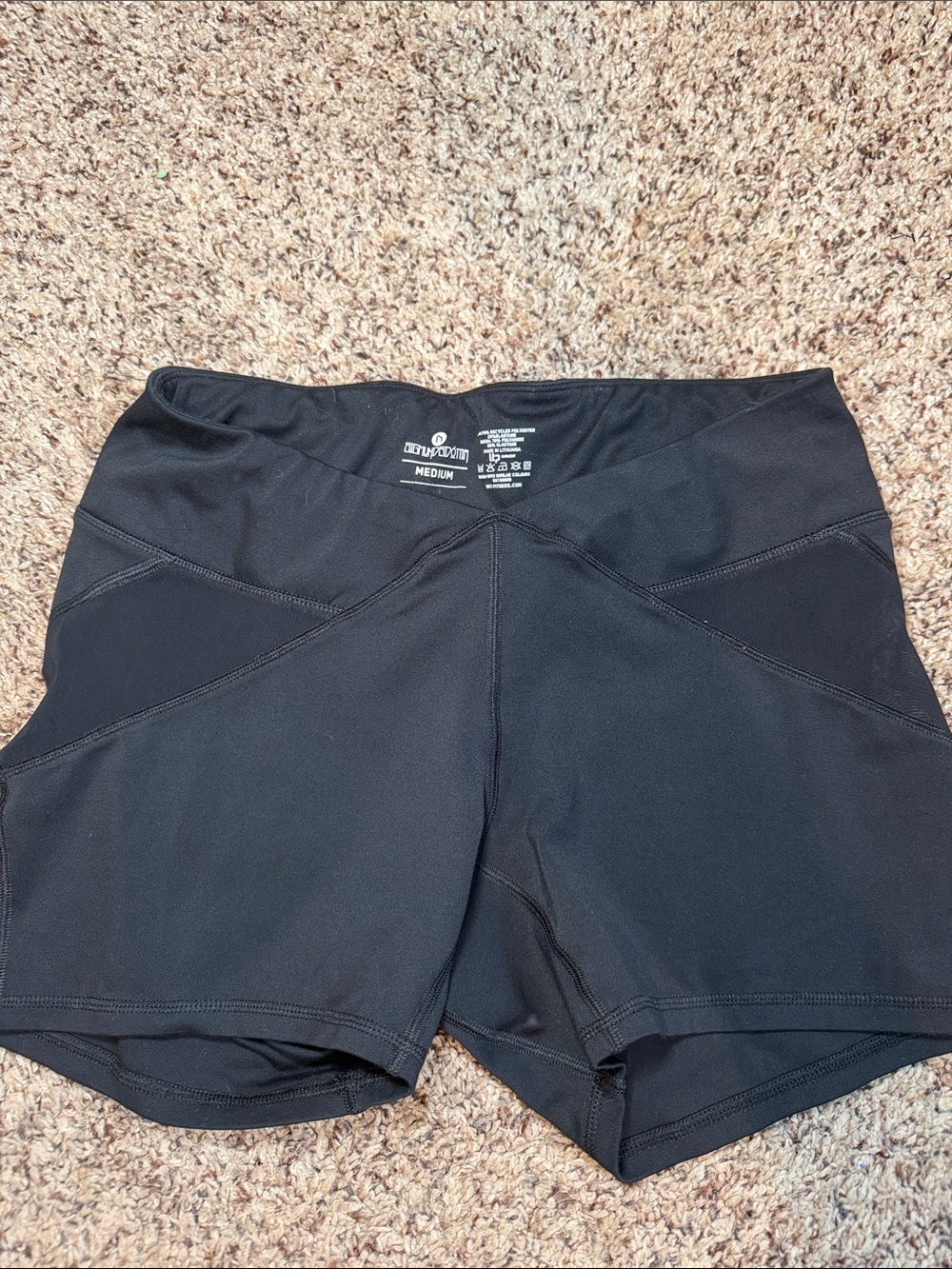 Women's Black Bike Shorts with V-Waistband